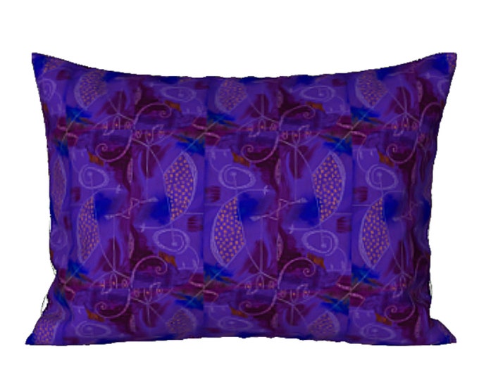 Colorful Sham Standard or King Pillow Cover Elegant Designer Bedding Modern Retro Abstract Art Decorative Bedroom Luxury Unique Home Decor