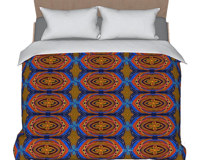 Artistic Duvet Abstract Art Colorful Unique Retro Boho Bedding Designer Cotton Sateen Decorative Bed Comforter Cover Modern Bedroom Decor
