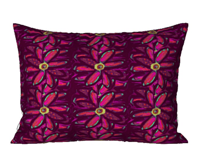 Standard Sham King Pillow Cover Colorful Bedding Abstract Art Designer Pink Bed Decor Boho Artsy Modern Home Decorating Elegant Bedroom