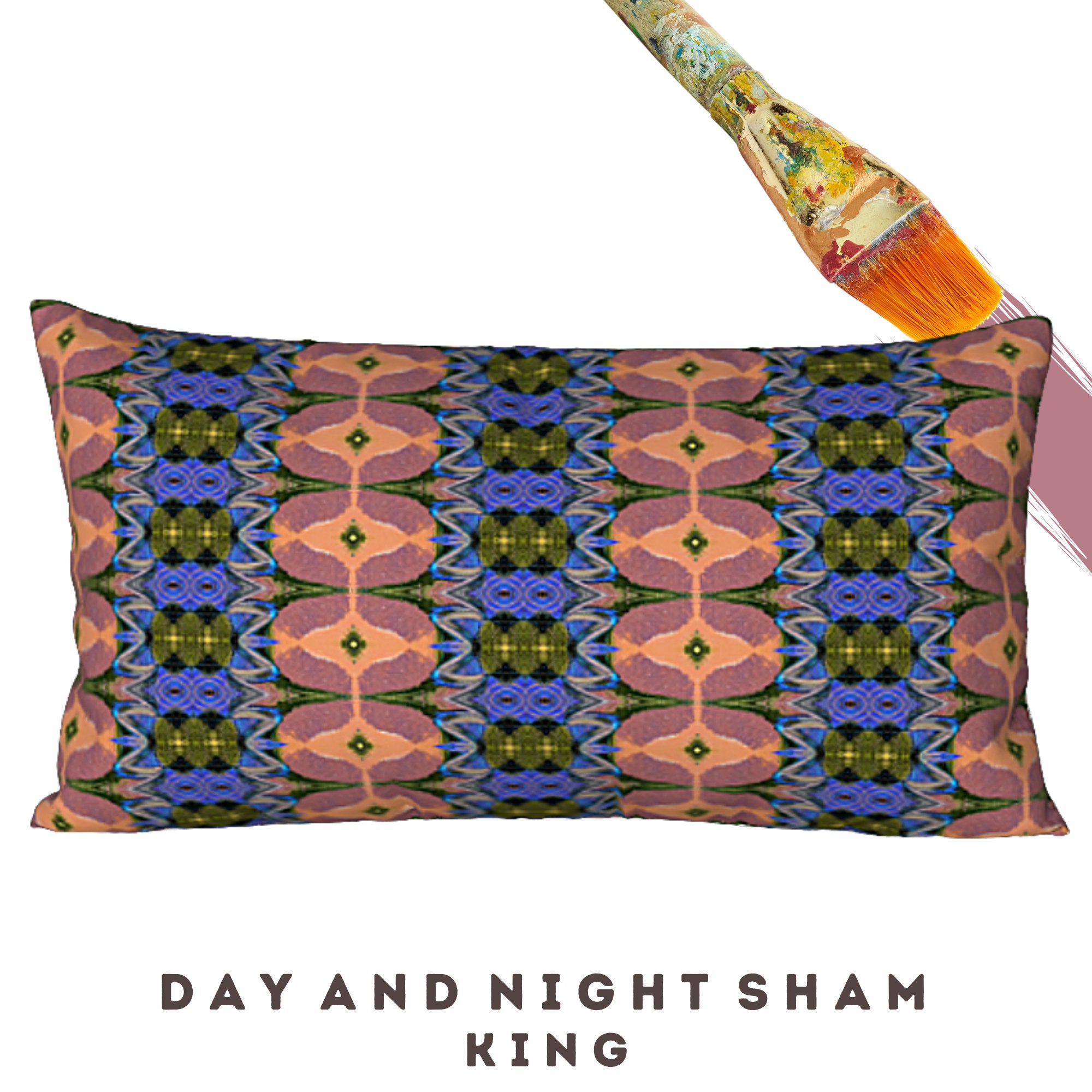 King Size Pillow Cover Standard Sham Designer Bedding Colorful Etsy