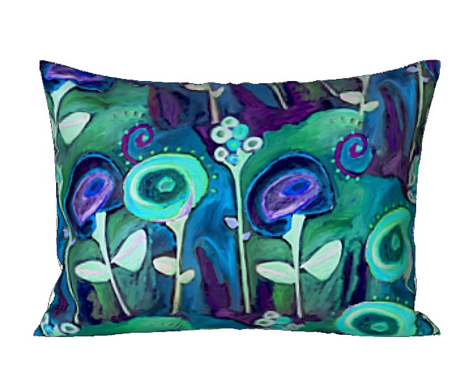 Art Bed Sham King or Standard Pillow Cover Colorful Designer Abstract Flower Luxury New Bedding Unique Modern Artsy Bright Bedroom Decor