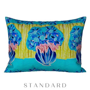 Pillow Sham King Standard Pillow Cover Designer Bedding Abstract Modern Flower Design Luxury Bed Pillow Unique Decor Artsy Housewarming Gift