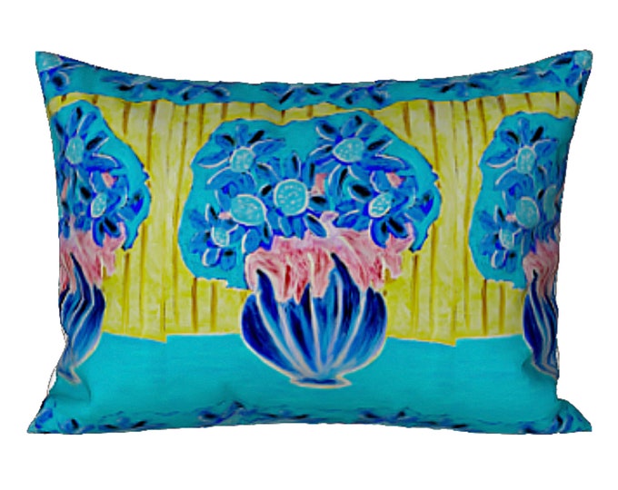 Pillow Sham King Standard Pillow Cover Designer Bedding Abstract Modern Flower Design Luxury Bed Pillow Unique Decor Artsy Housewarming Gift