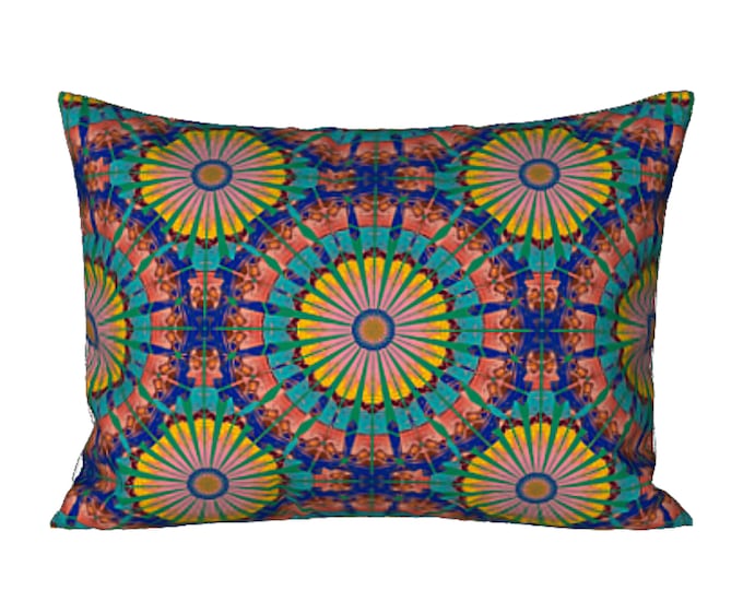 Bed Sham Standard or King Pillow Cover Colorful Designer Bedding Modern Abstract Art Retro Design Luxury Elegant Artsy Housewarming Gift