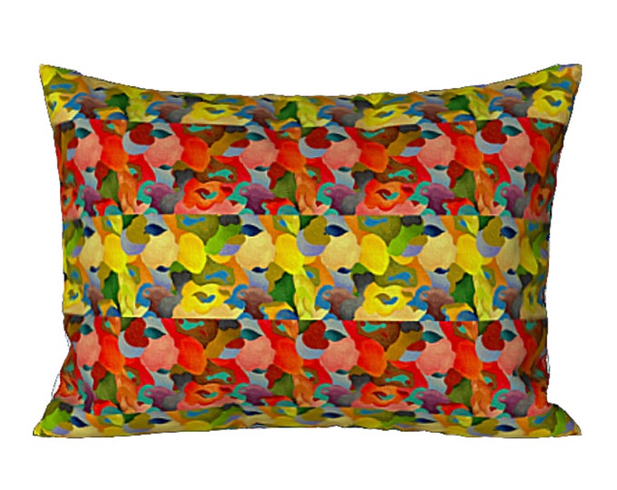 Art Sham King Pillow Cover Standard Colorful Abstract New Bedding Luxury Bright Modern Designer Bed Pillow Unique Artistic Bedroom Decor