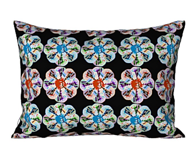 Colorful Sham King or Standard Modern Designer Abstract Art Artistic Bedding Unique Artsy Flower Printed Pillow Cover Luxury Art Lover Gift