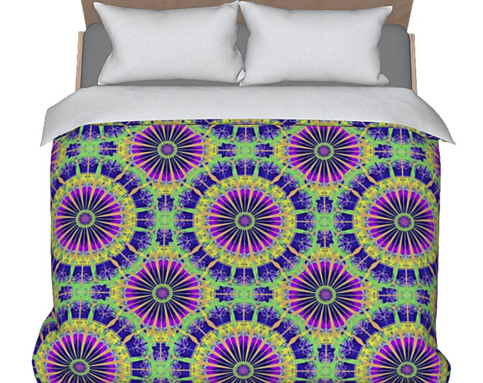 Abstract Duvet Modern Art Colorful Retro Boho Designer Bedding Unique Bright Hippie Comforter Cover Artist Designed Luxury Bedroom Decor