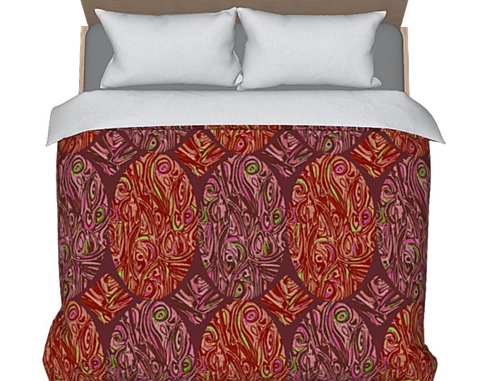 King Duvet Queen Bedding Colorful Unique Abstract Art Designer Artistic Boho Bedroom Decor Modern Luxury Bed Cover Artsy Comforter Cover