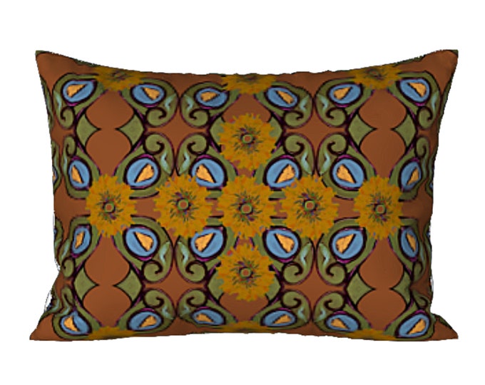Modern Sham King or Standard Pillow Cover Abstract Art Bedding Boho Flower Artistic Printed Bed Decor Artsy Bedroom Colorful Luxury Gift
