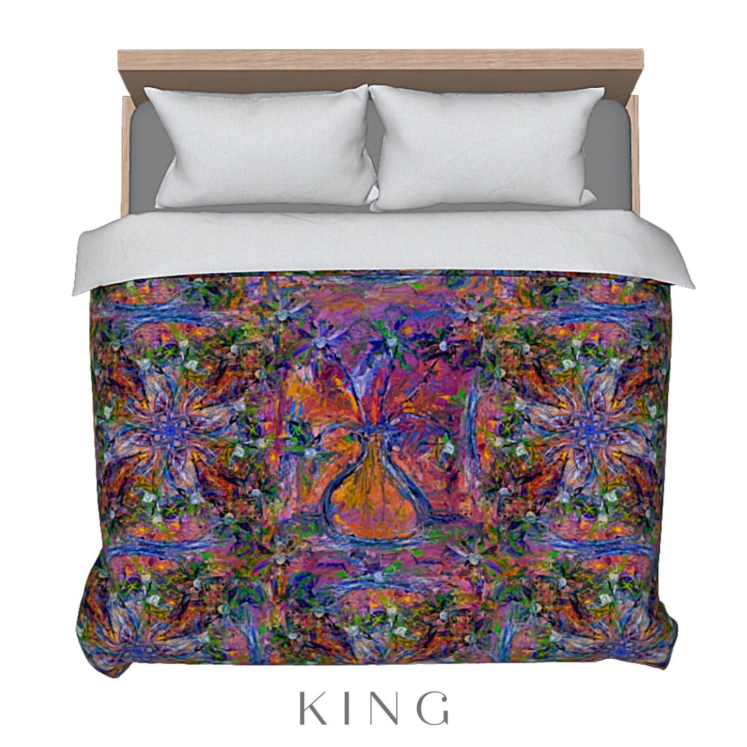 Colorful Duvet Bedding Abstract Art Bed Comforter Cover Boho Etsy