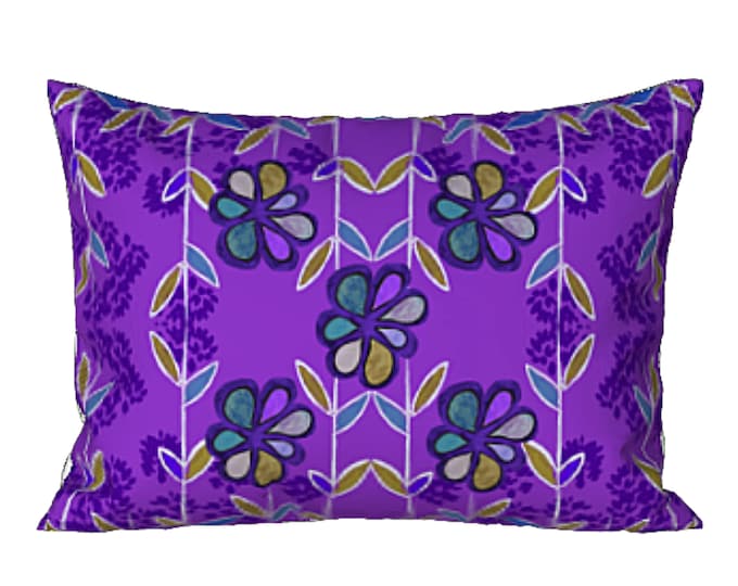 Colorful Sham Standard or King Pillow Cover Unique Abstract Art Bedding Luxury Modern Designer Decor Boho Flower Design Housewarming Gift