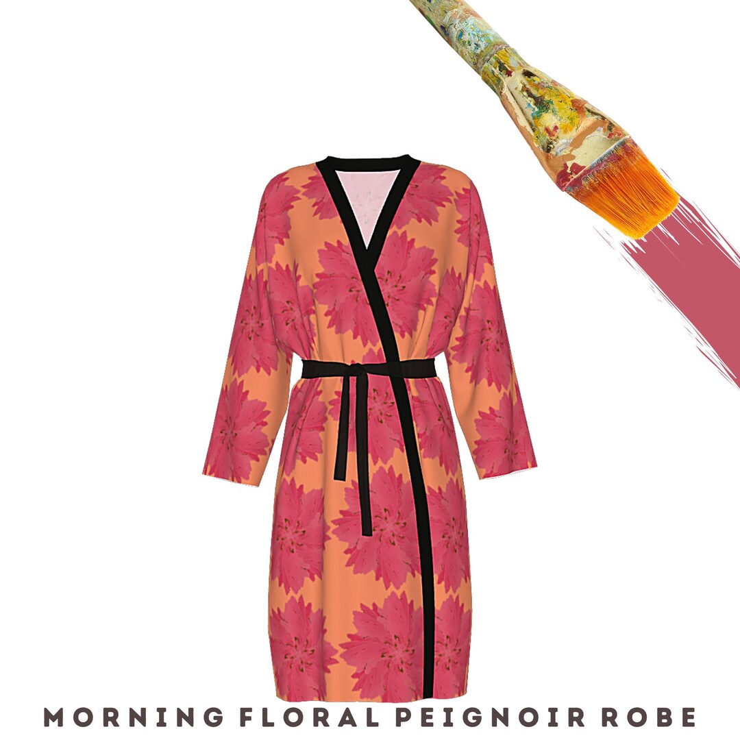 Floral Robe Wearable Art Abstract Designer Kimono Beach Swimsuit ...