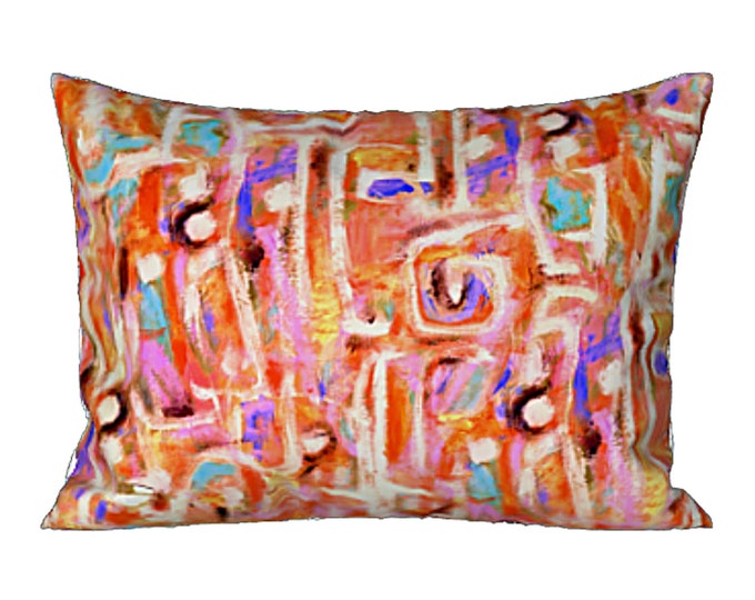 Art Sham Abstract Bed Pillow Cover Luxury Modern Artistic Designer Bedding Boho Retro Bedroom Decor Artsy Elegant Chic Colorful Hostess Gift