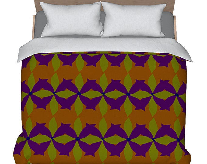 Art Duvet Designer Colorful Luxury Bedding Abstract Bed Comforter Cover Retro Mid Century Modern Artist Design Boho Artsy Bedroom Decor
