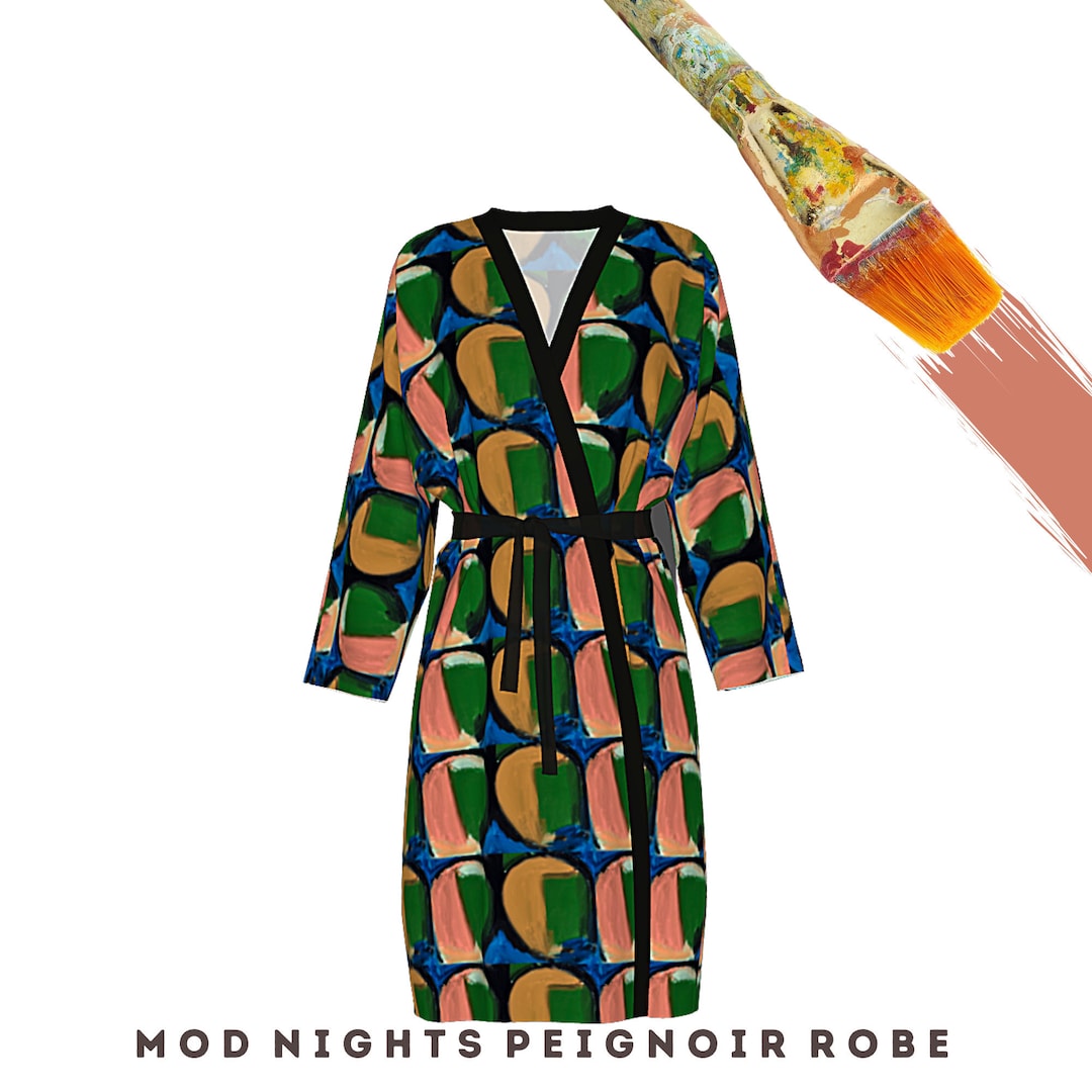 Robe Wearable Art Bathrobe Colorful Beach Coverup Casual Resort Wear ...