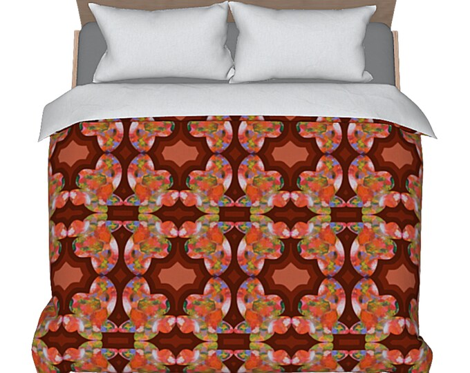 Colorful Duvet Abstract Luxury Bedding Designer Elegant Unique Bedroom Decor Modern Art Boho Bed Topper Artsy Retro Chic Comforter Cover