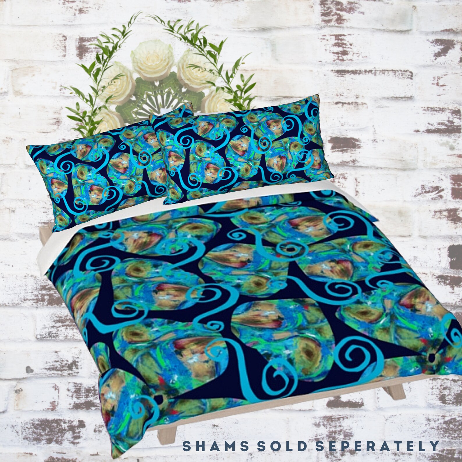 King Duvet Queen Bed Cover Boho Abstract Art Colorful Master Etsy