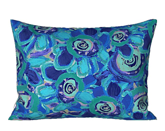 Standard Pillow Sham King Pillow Cover Colorful Designer Bedding Modern Bed Pillow Abstract Art Flower Design Luxury Artsy Housewarming Gift