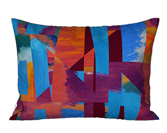 Sham Standard or King Art Pillow Cover Elegant Luxury Artistic Bedding Designer Abstract Colorful Retro Boho Bedroom Decor Chic Hostess Gift