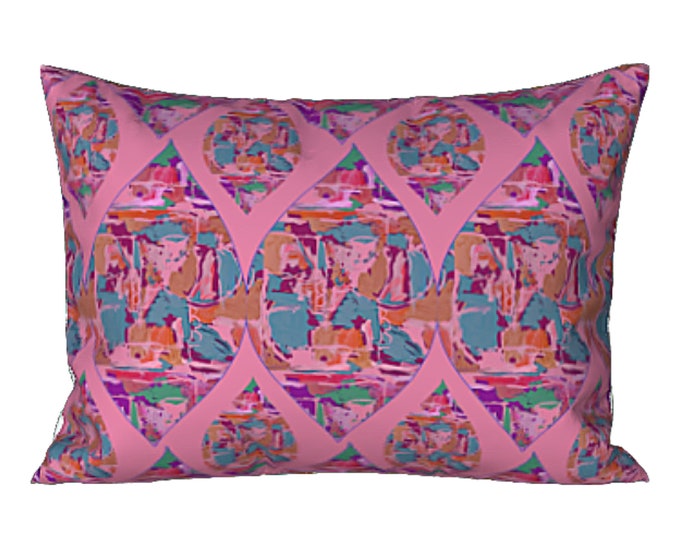 Art Sham Unique Artistic Colorful Abstract Bed Pillow Cover Luxury Bright Modern Designer Bedding Artistic Home Contemporary Bedroom Decor