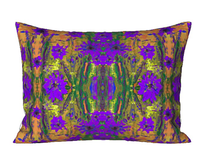 Floral Standard or King Sham Colorful Abstract Art Pillow Cover Designer Retro Flower Boho Bedding Luxury Bedroom Decor Housewarming Gift