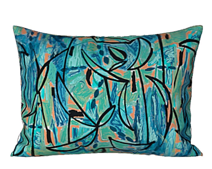 Art Sham Standard King Pillow Cover Colorful Modern Abstract Bedding Designer Bed Decor Boho Pattern Bedroom Pillow Luxury Housewarming Gift
