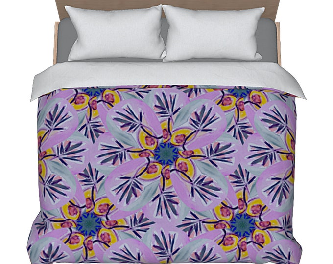 Colorful Duvet Abstract Art Bedding Unique Modern Boho Retro Flower Artistic Designer Bed Comforter Cover Artsy Luxury Home Bedroom Decor