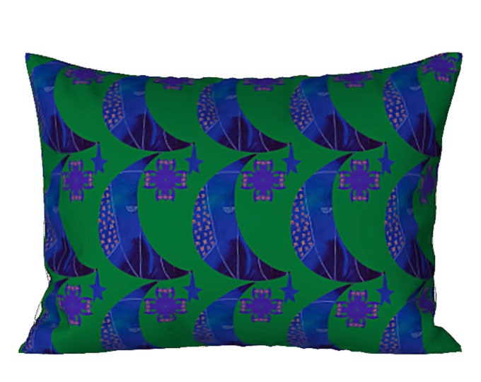 Abstract Art Sham Colorful Pillow Cover Designer Luxury Bedding Moon Pattern Luxury Bed Pillow Slip Unique Artsy Modern Home Bedroom Decor