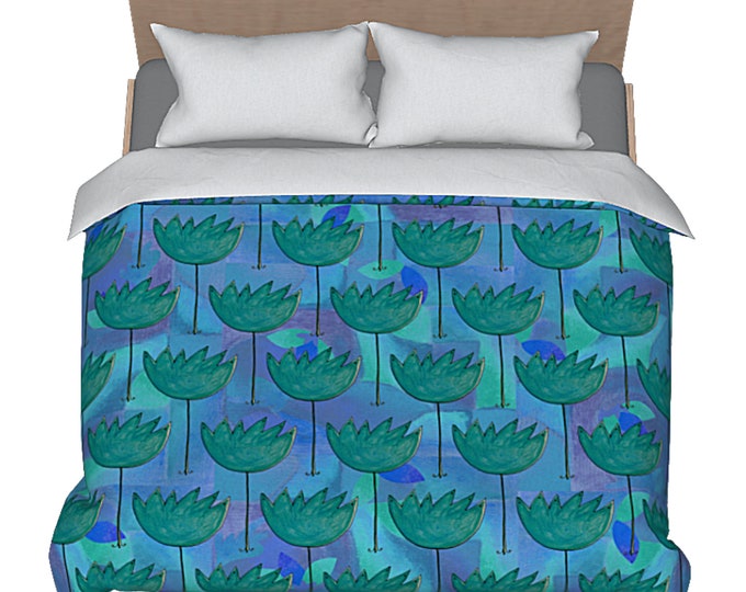 Abstract Queen Duvet King Bed Cover Modern Art Boho Colorful Artist Designed Bedding Designer Luxury Elegant Flower Artistic Comforter Cover