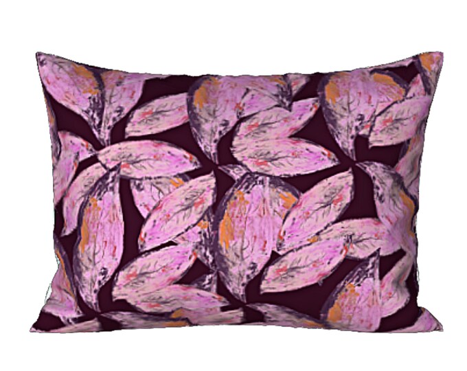 Modern Pillow Sham King Pillow Cover Standard Colorful Designer Bedding Abstract Art Bed Pillow Leafy Print Luxury Artsy Housewarming Gift