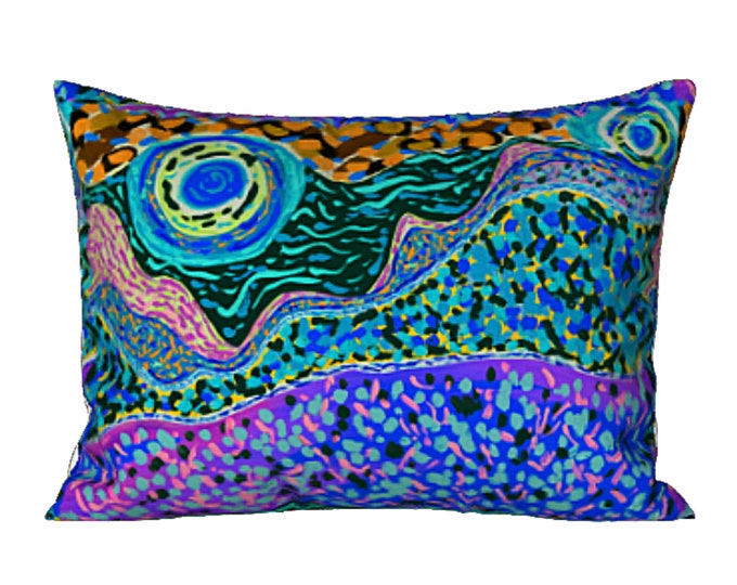 King Pillow Cover Standard Sham Abstract Bedding Modern Art Boho Print Bed Decor Artistic Design Artsy Bright Bedroom Luxury New Home Gift