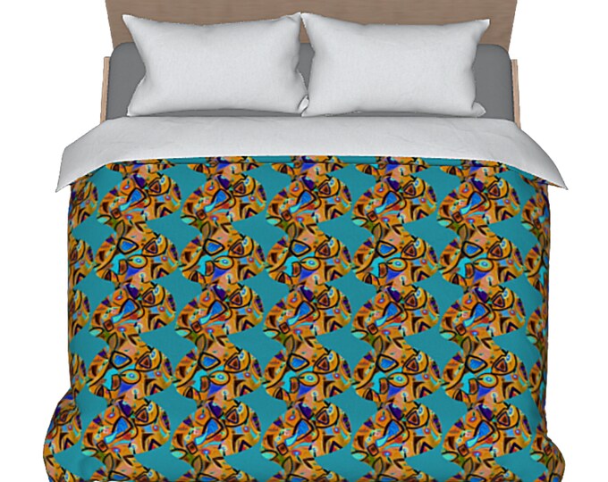 Abstract Art Duvet Designer Contemporary Bedding Boho Modern Unique Comforter Cover Luxury Home Bedroom Decor Colorful Artistic Retro
