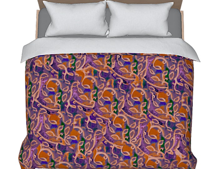 Abstract King Duvet Queen Bedding Designer Contemporary Bed Cover Boho Modern Unique New Home Decor Orange Colorful Art Elegant Bedroom