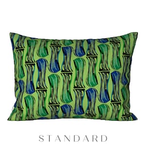Artistic Sham Standard or King Pillow Cover Designer Abstract Bed Decor Colorful Green Art Lover New Bedding Boho Elegant Luxury Artsy Gift