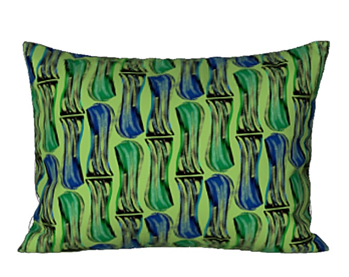 Artistic Sham Standard or King Pillow Cover Designer Abstract Bed Decor Colorful Green Art Lover New Bedding Boho Elegant Luxury Artsy Gift