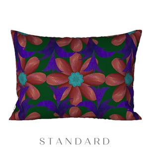 Art Sham Colorful Modern Pillow Cover Unique Luxury Retro Bedding Designer Abstract Flower Chic Home Decor Elegant Boho Bedroom Decorating