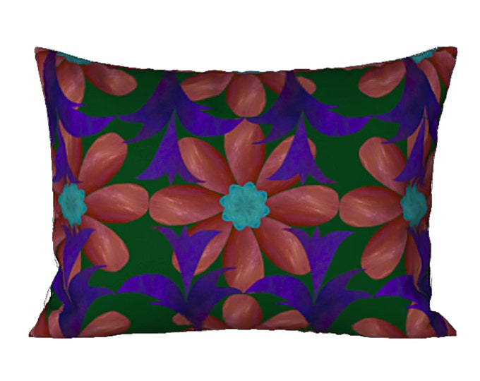 Art Sham Colorful Modern Pillow Cover Unique Luxury Retro Bedding Designer Abstract Flower Chic Home Decor Elegant Boho Bedroom Decorating