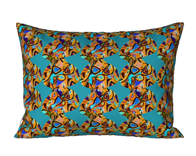 Colorful Sham King or Standard Modern Designer Abstract Art Bright Bedding Unique Artsy Print Pillow Cover Luxury Gift Decorative Bedroom