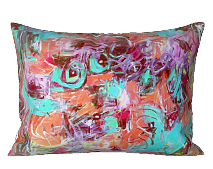 Art Sham Colorful Modern Pillow Cover Unique Luxury Retro Bedding Designer Abstract Artsy Home Decor Bedroom Decorating Elegant Pillow Slip