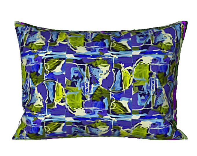 Colorful Art Sham King or Standard Modern Designer Artistic Bedding Unique Artsy Abstract Printed Pillow Cover Luxury Art Lover Hostess Gift