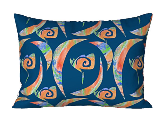 Bed Sham Standard or King Pillow Cover Unique Abstract Art Bedding Luxury Modern Designer Bedroom Decor Boho Flower Design Housewarming Gift