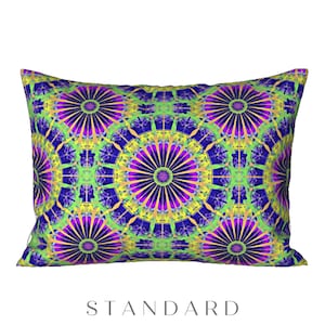 Colorful Sham Modern Abstract Pillow Cover Designer Contemporary Bed Decor Retro Art Bedding Boho Bright Hippie Luxury Bedroom Decorating