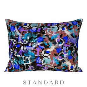 Colorful Sham King or Standard Modern Designer Abstract Art Bold Bedding Unique Artsy Printed Pillow Cover Luxury Gift Decorative Bedroom