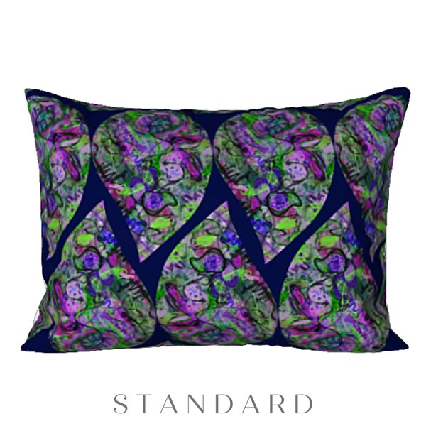 Colorful Art Sham King or Standard Modern Designer Artistic Bedding Unique Artsy Abstract Printed Pillow Cover Luxury Art Lover Hostess Gift