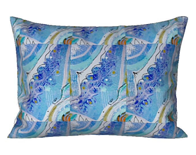 Standard Art Sham King Pillow Cover Designer Bedding Luxury Bed Decor Abstract Art Sham Bedding Modern Blue Boho Colorful Artistic Design