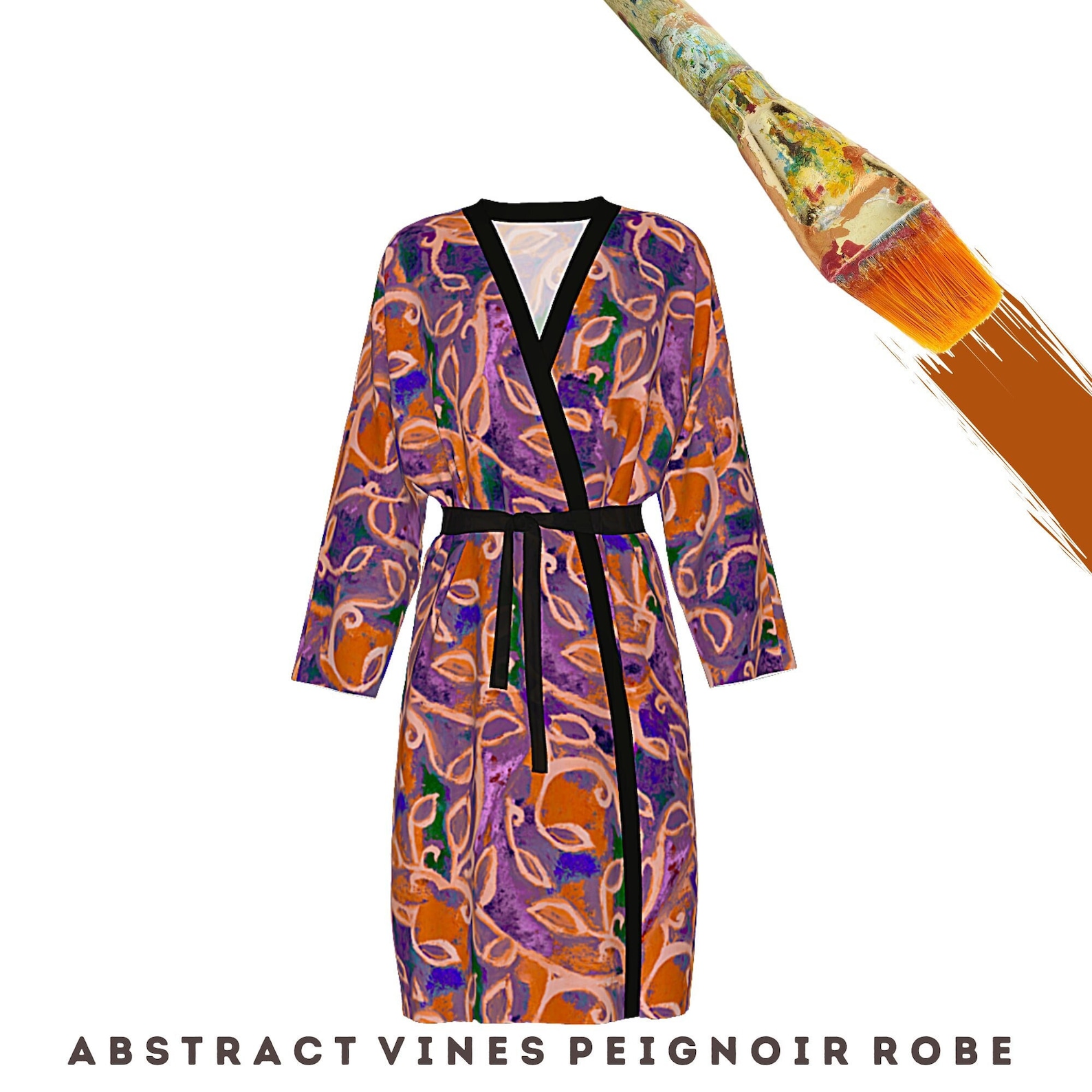 Colorful Robe Abstract Art Bathrobe Luxury Wear Beach Coverup Etsy