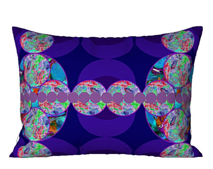 Colorful Sham Abstract Art Unique Artistic Boho Retro Bedding Luxury Bold Designer Pillow Cover Home Decor Bold Artsy Printed Elegant Gift