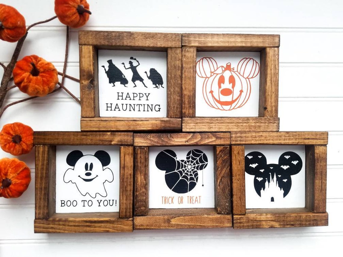 Mini Disney Signs Disney Halloween Sign Mickey Mouse Sign Etsy