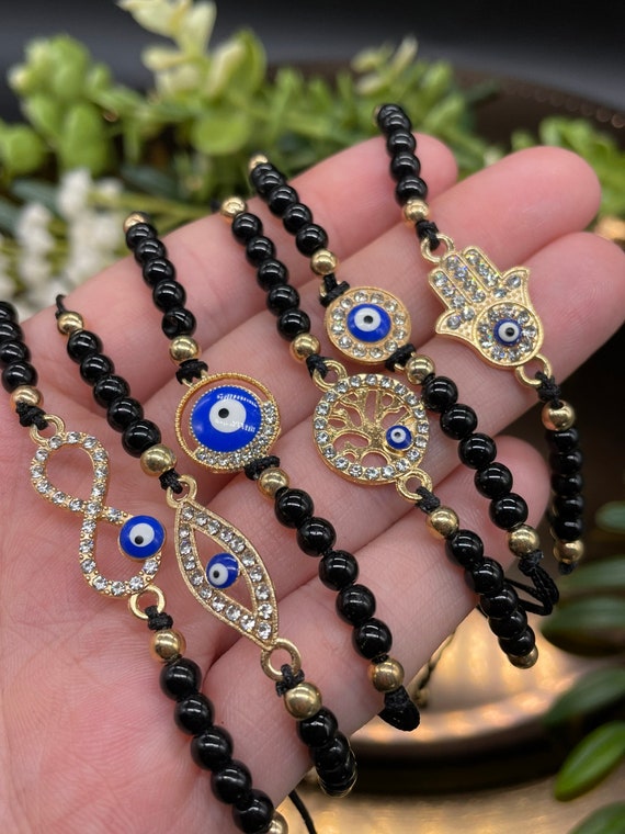 Buy Zivom Evil Eye Nazariya Mother Of Pearl Zircon American Diamond 22K  Gold Hand Mangalsutra Bracelet For Women Online at Best Prices in India -  JioMart.