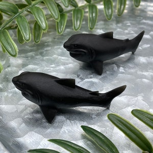 Obsidian Shark - Shark Carving - Crystal Shark
